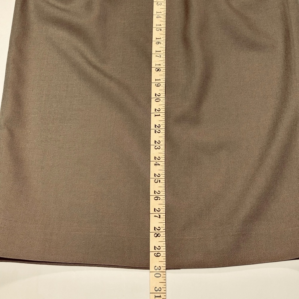 Vtg Talbots Wool Midi Skirt Size 2P Petite A Line Pockets Made in USA Tan Taupe - Picture 5 of 7